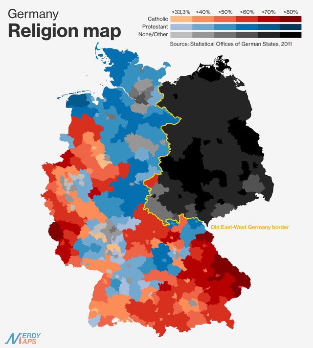 Shared post Map of Religion on East Germany